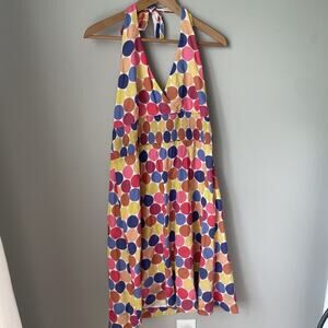 Anthropologie Multicolor Polka Dot Halter Sundress